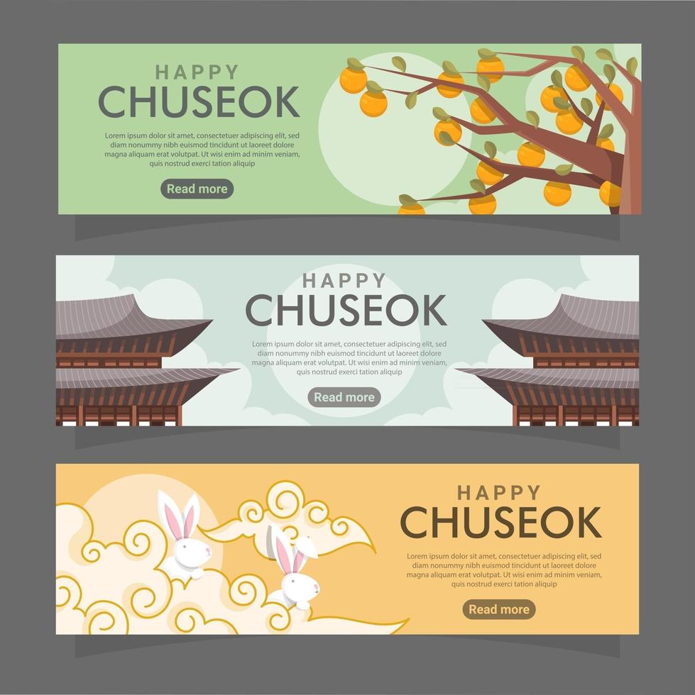 chuseok festival banner samling vektor