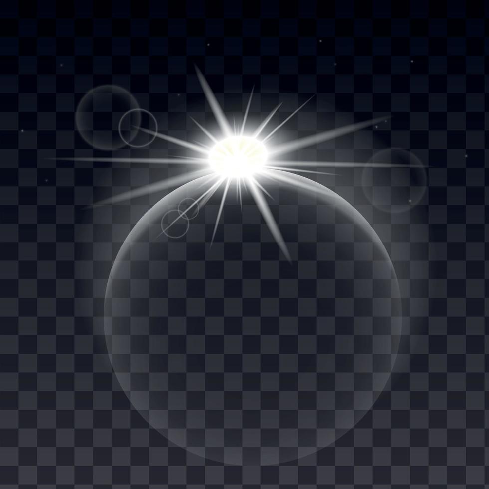 Planetenfinsternis Lichteffekt transparente Komposition vektor