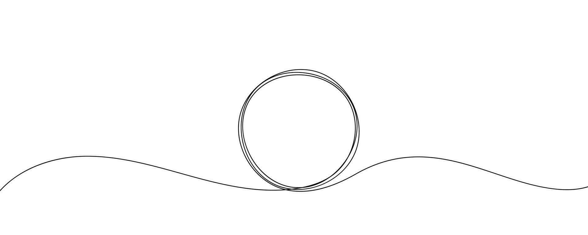 cirkel linje ett ram konst hand enda form vektor zen dragen abstrakt runda. kontinuerlig ett linje cirkel ikon stroke skiss illustration dra översikt boll svart cirkulär penna logotyp klottra tunn ringa