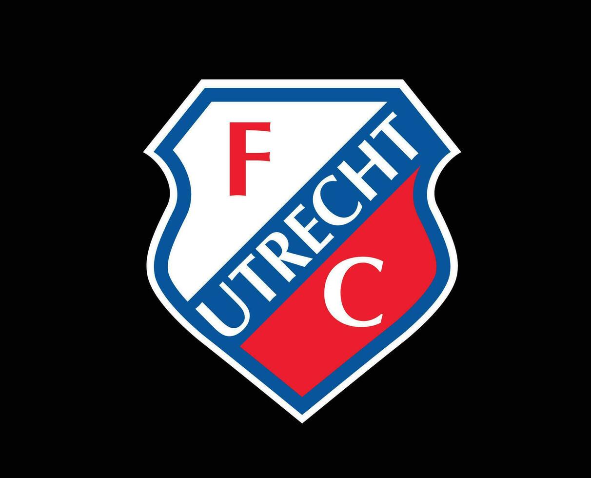 utrecht klubb symbol logotyp nederländerna eredivisie liga fotboll abstrakt design vektor illustration med svart bakgrund