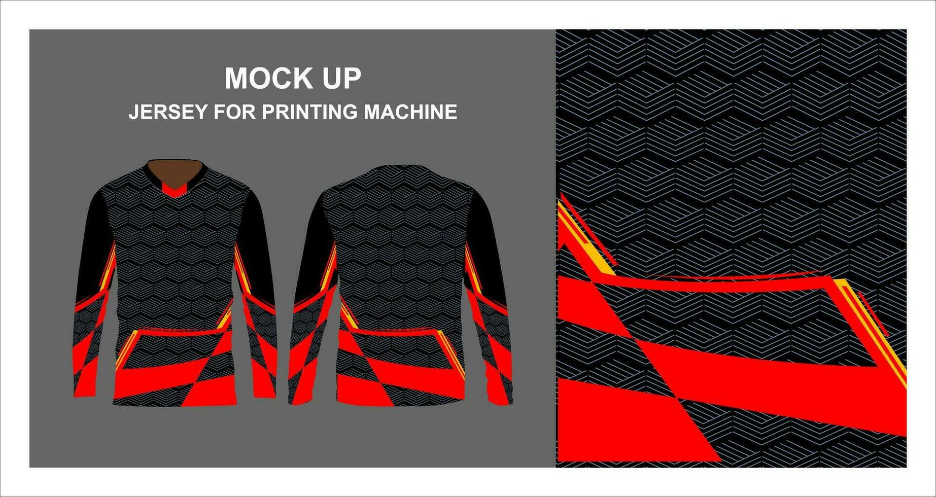 V-Ausschnitt Sport Jersey Design mit schwarz Hexagon Muster zum sublimieren Drucken Maschine vektor