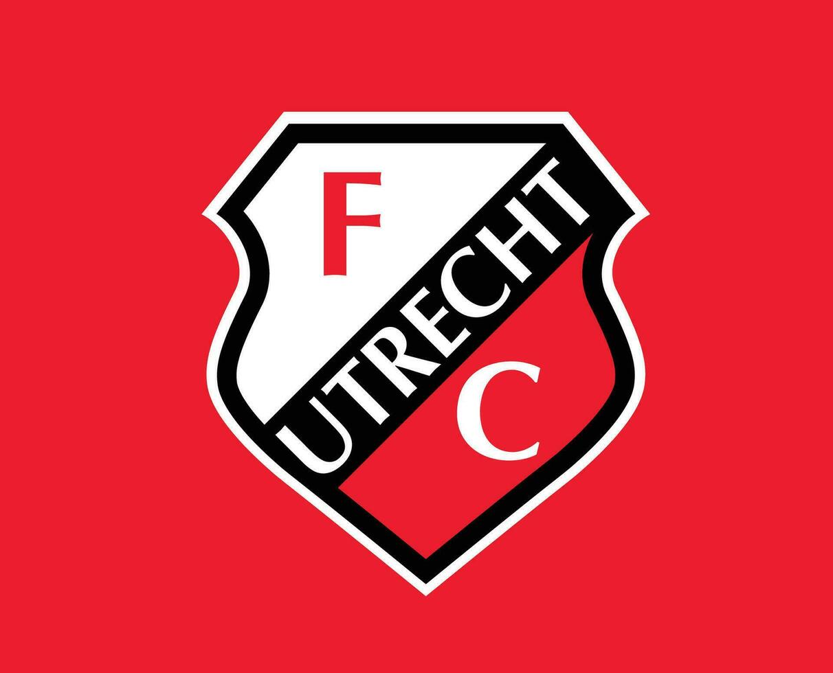 utrecht Verein Logo Symbol Niederlande Eredivisie Liga Fußball abstrakt Design Vektor Illustration mit rot Hintergrund