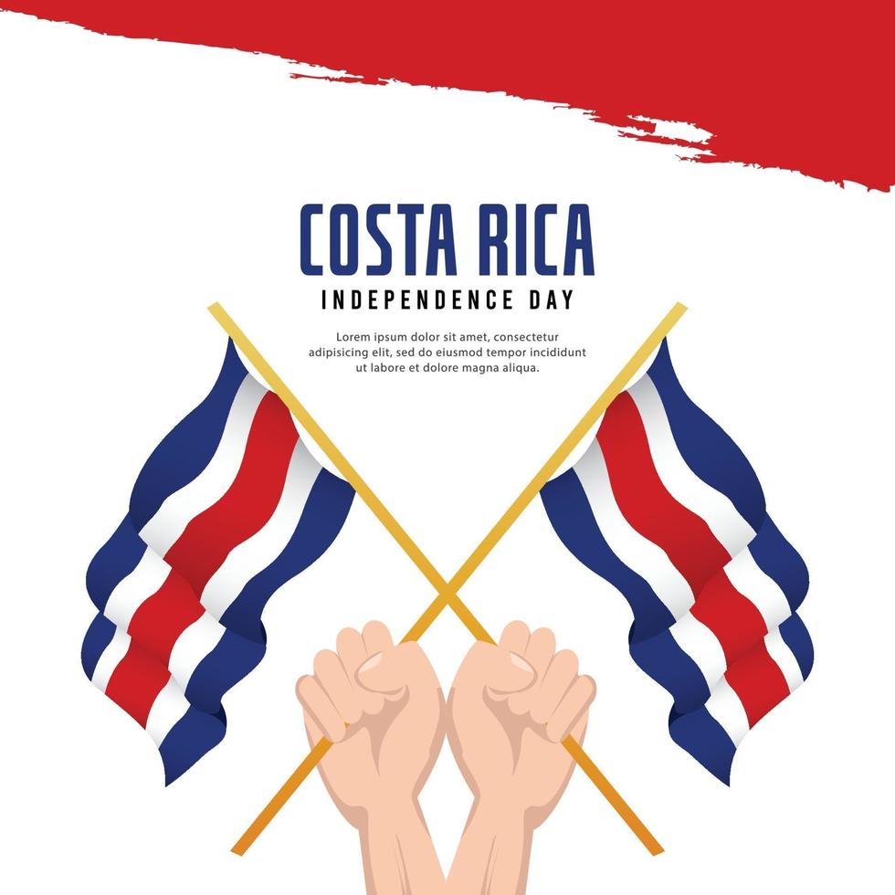 Costa-Rica-Flagge. Feierlichkeiten zum Unabhängigkeitstag. Banner-Vorlage. vektor