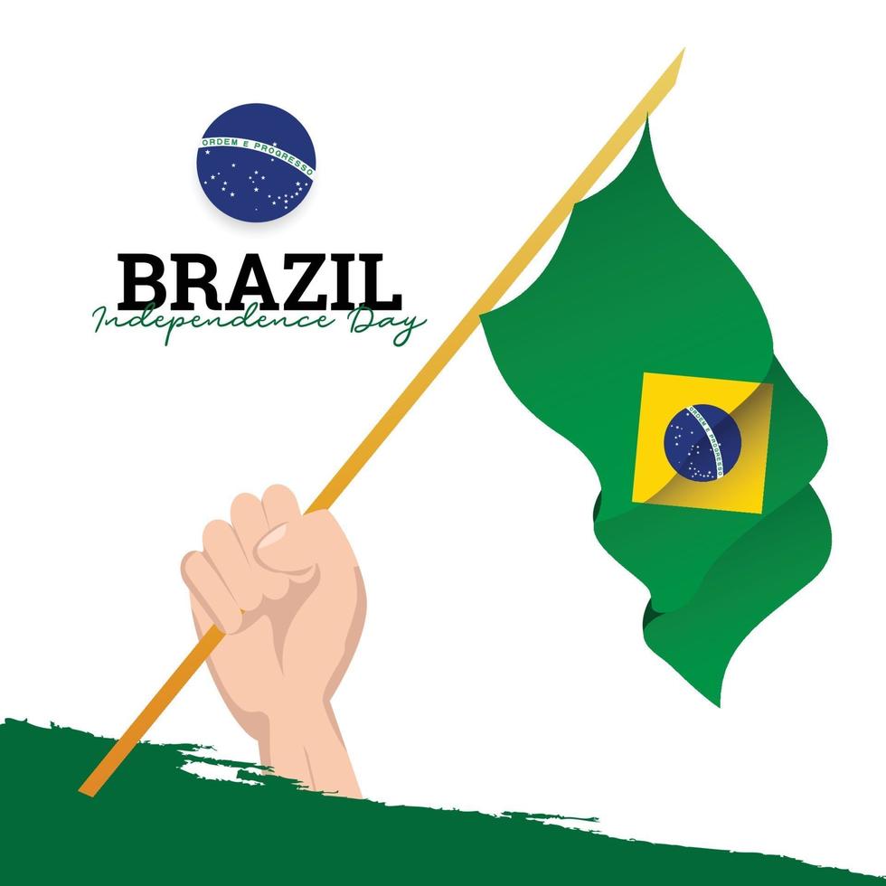 Brasilien Flagge. Feierlichkeiten zum Unabhängigkeitstag. Banner-Vorlage. vektor