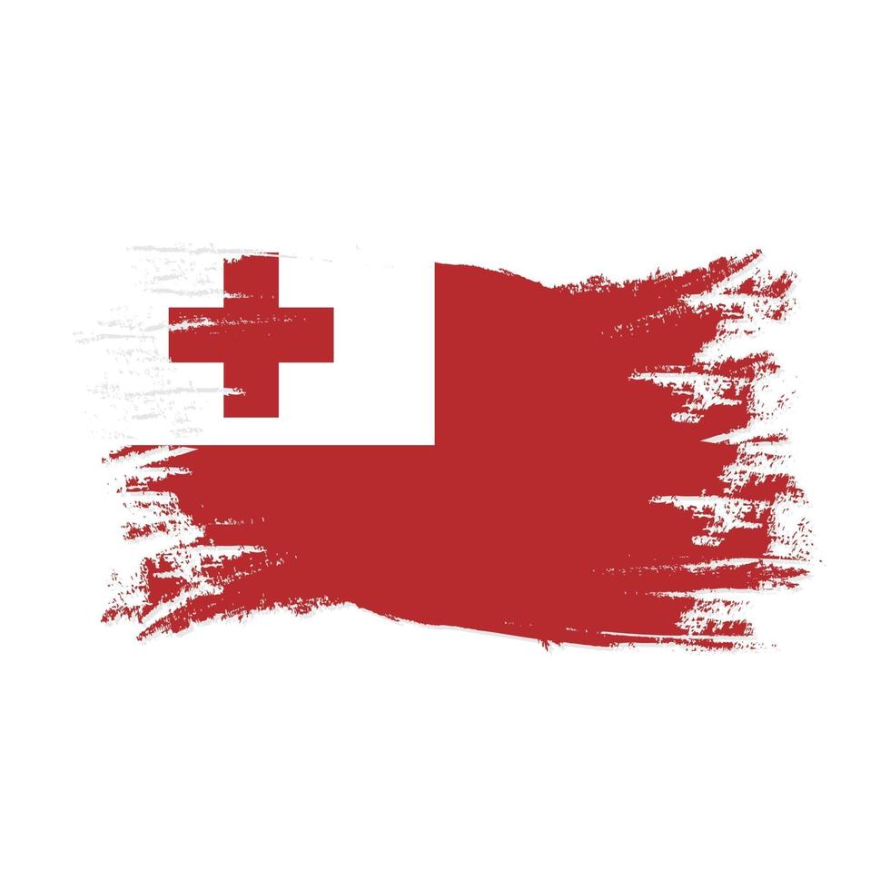 tonga flagga med akvarell pensel stil design vektorillustration vektor