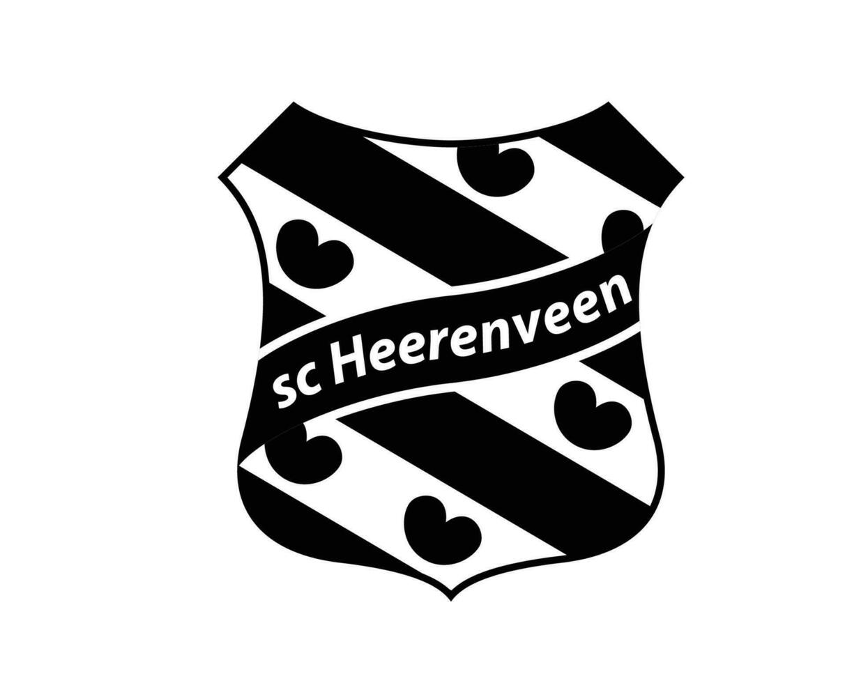 heerenveen klubb logotyp symbol svart nederländerna eredivisie liga fotboll abstrakt design vektor illustration