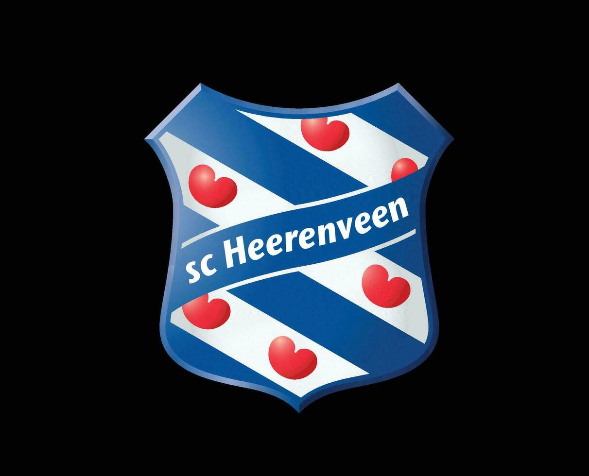 heerenveen klubb logotyp symbol nederländerna eredivisie liga fotboll abstrakt design vektor illustration med svart bakgrund