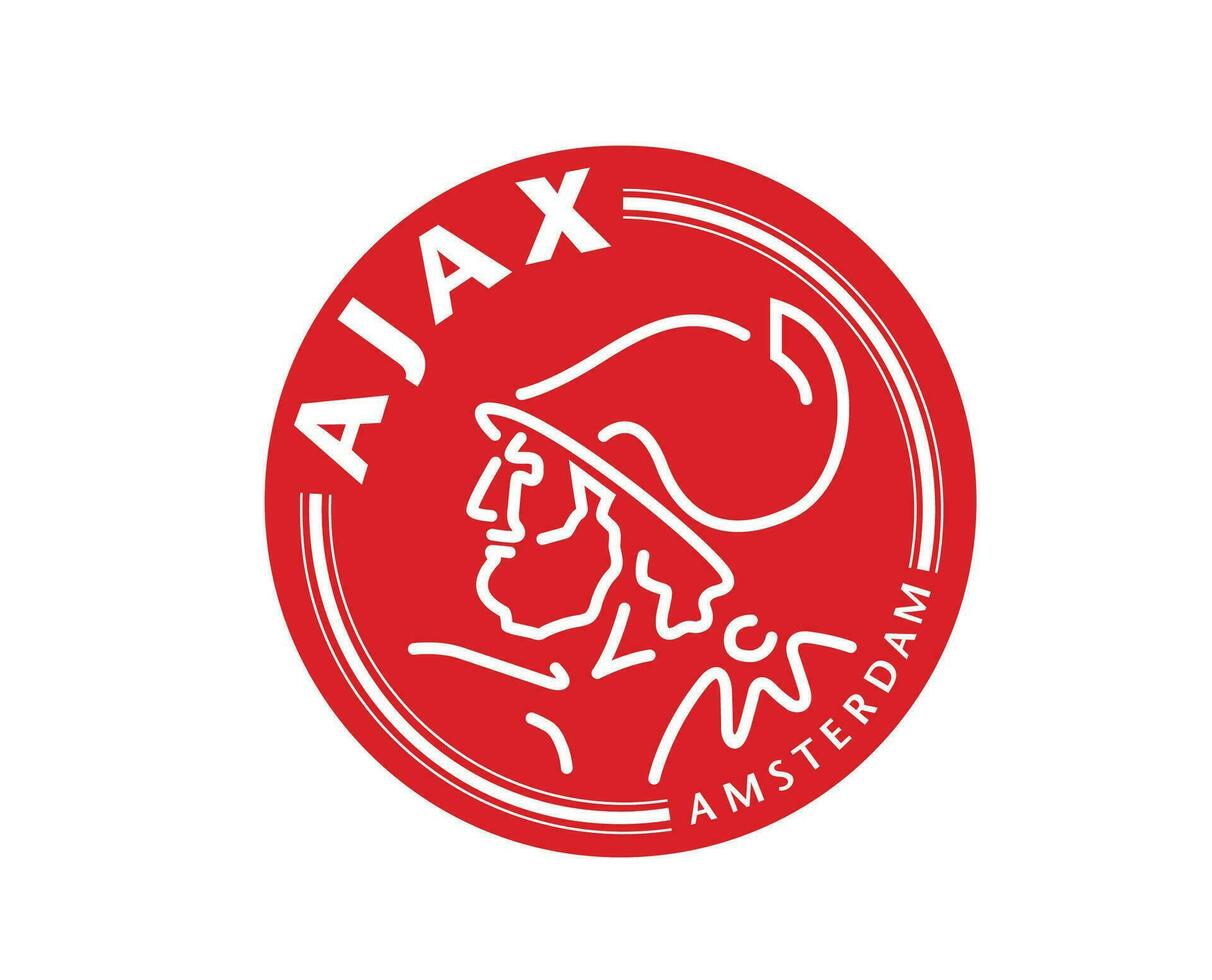 ajax amsterdam klubb symbol logotyp nederländerna eredivisie liga fotboll abstrakt design vektor illustration