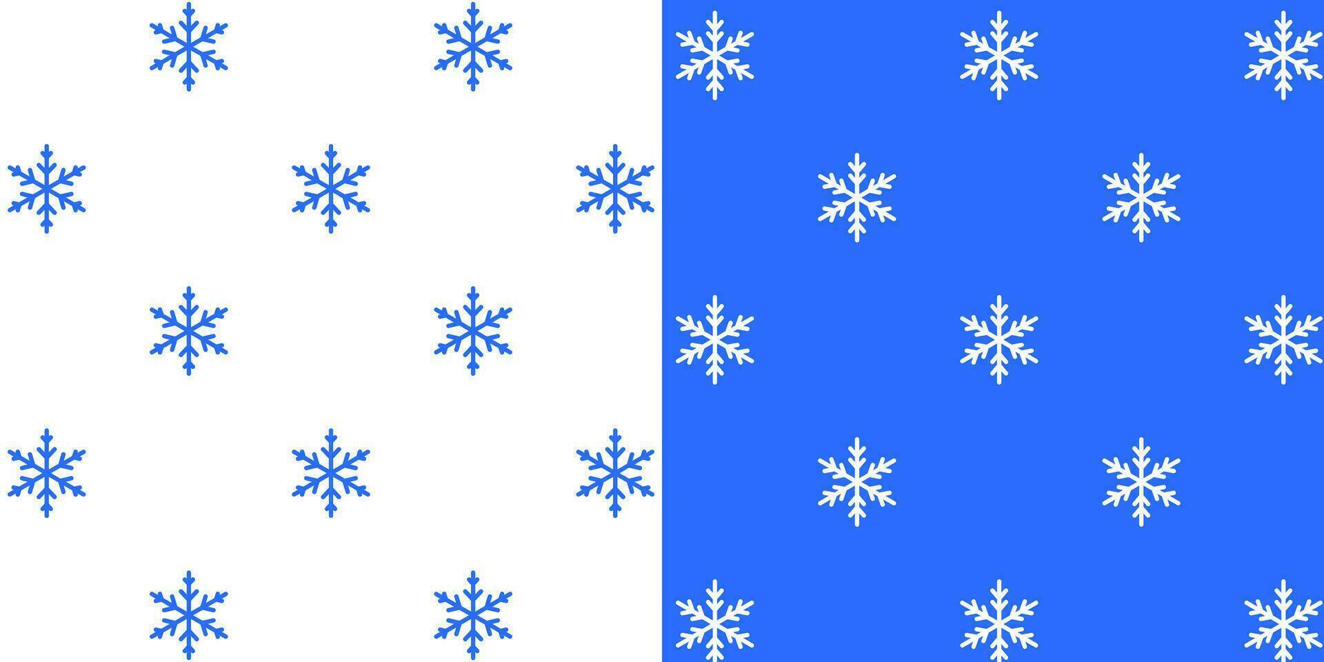 samling av vinter- sömlös mönster med snöflingor för dekoration. en uppsättning av mönster för omslag papper för jul och ny år. vektor