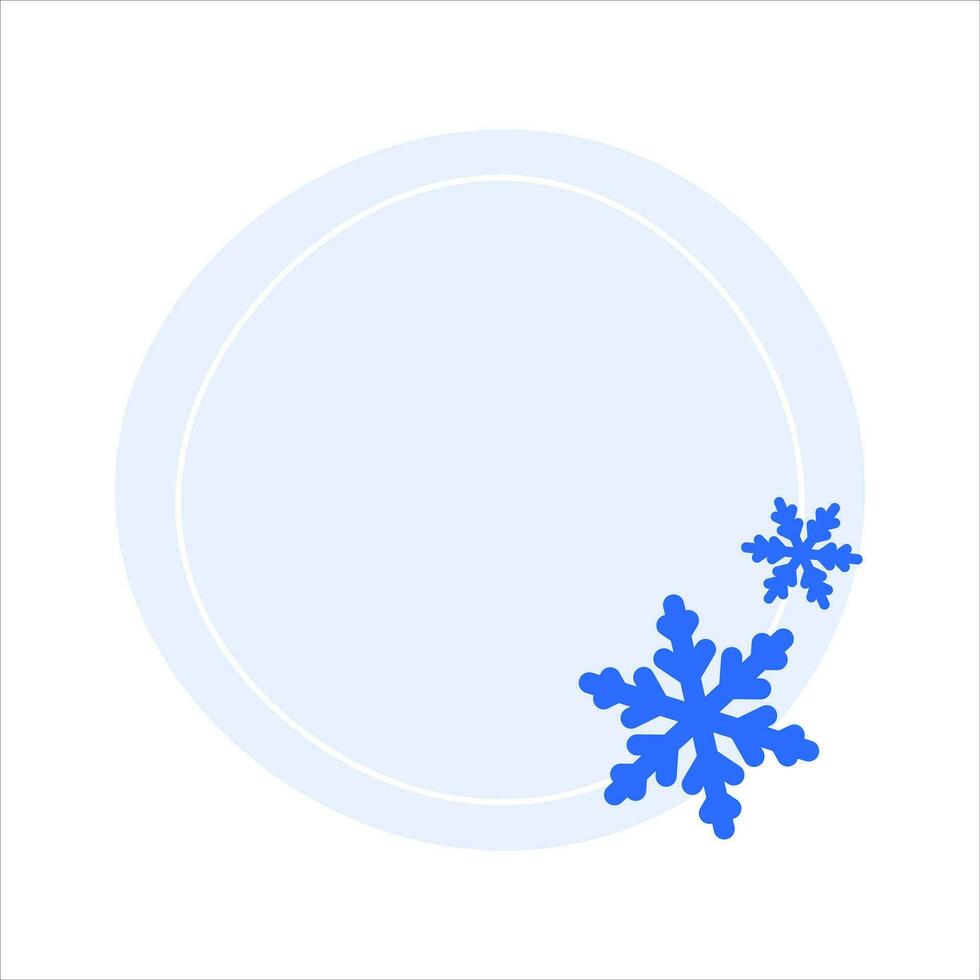 Winter cool minimalistisch Verkauf Kreis Etikette gemacht von minimalistisch Schneeflocken mit Raum zum Ihre Text. runden Winter Rabatt Flyer Banner Sozial Medien Post Status oder Startseite Illustration vektor