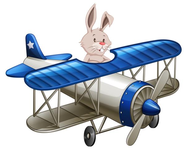 Ett kaninflygplan vektor