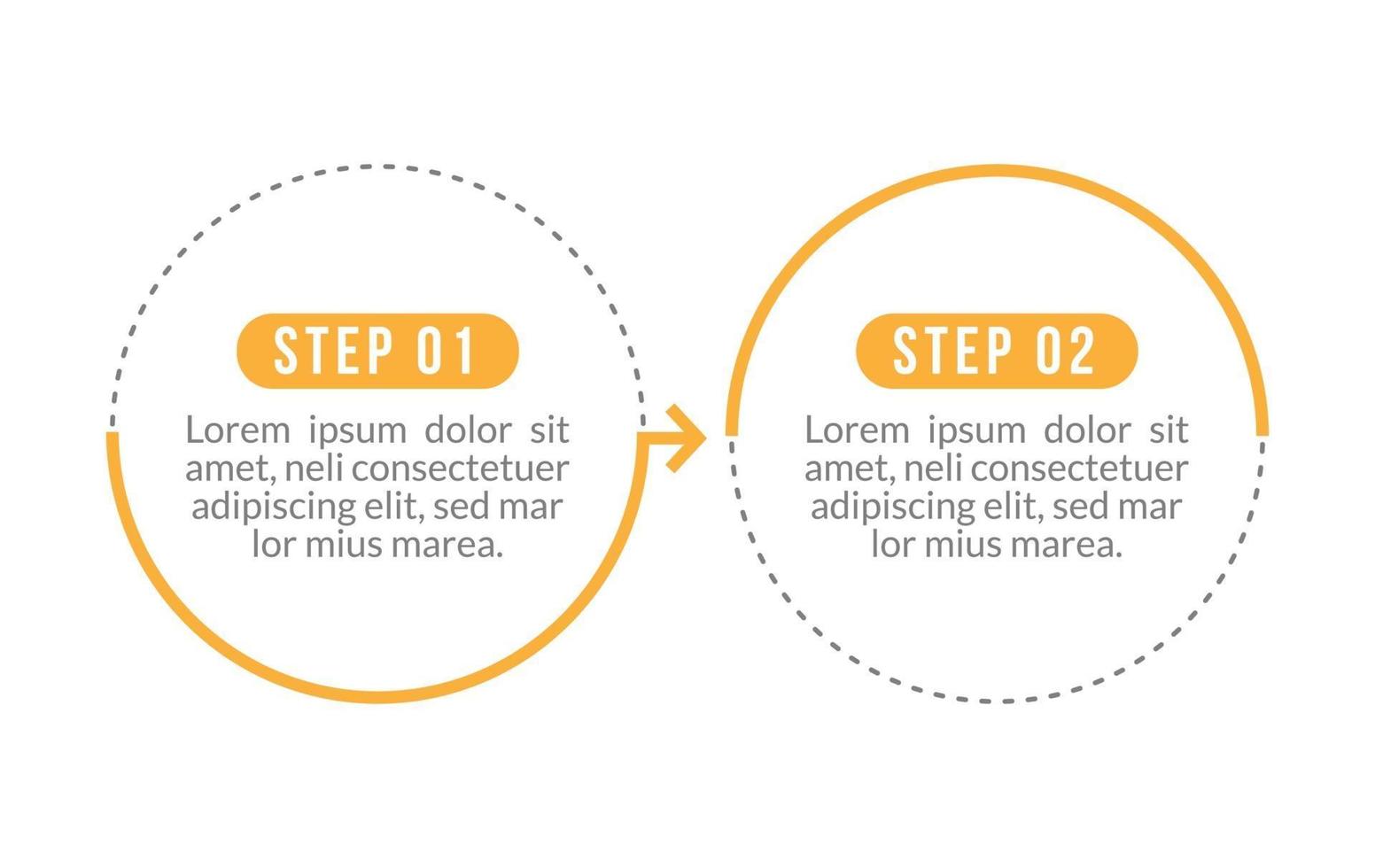 infografik med två steg eller alternativ vektor