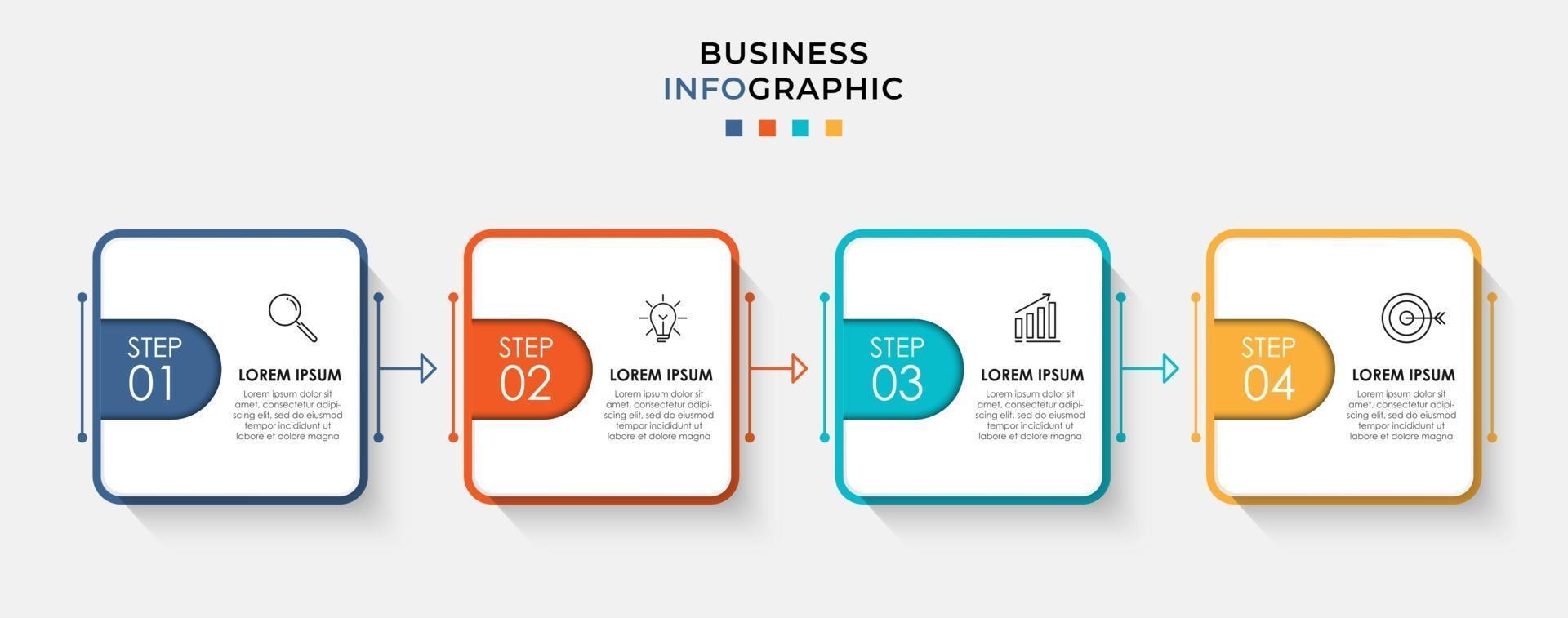 infographic design mall vektor med ikoner och 4 alternativ eller steg