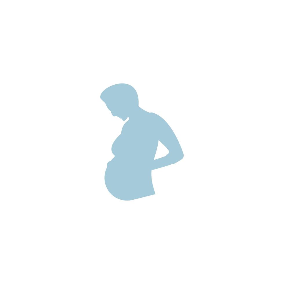 Logo der schwangeren Frau moderne flache Designillustration vektor