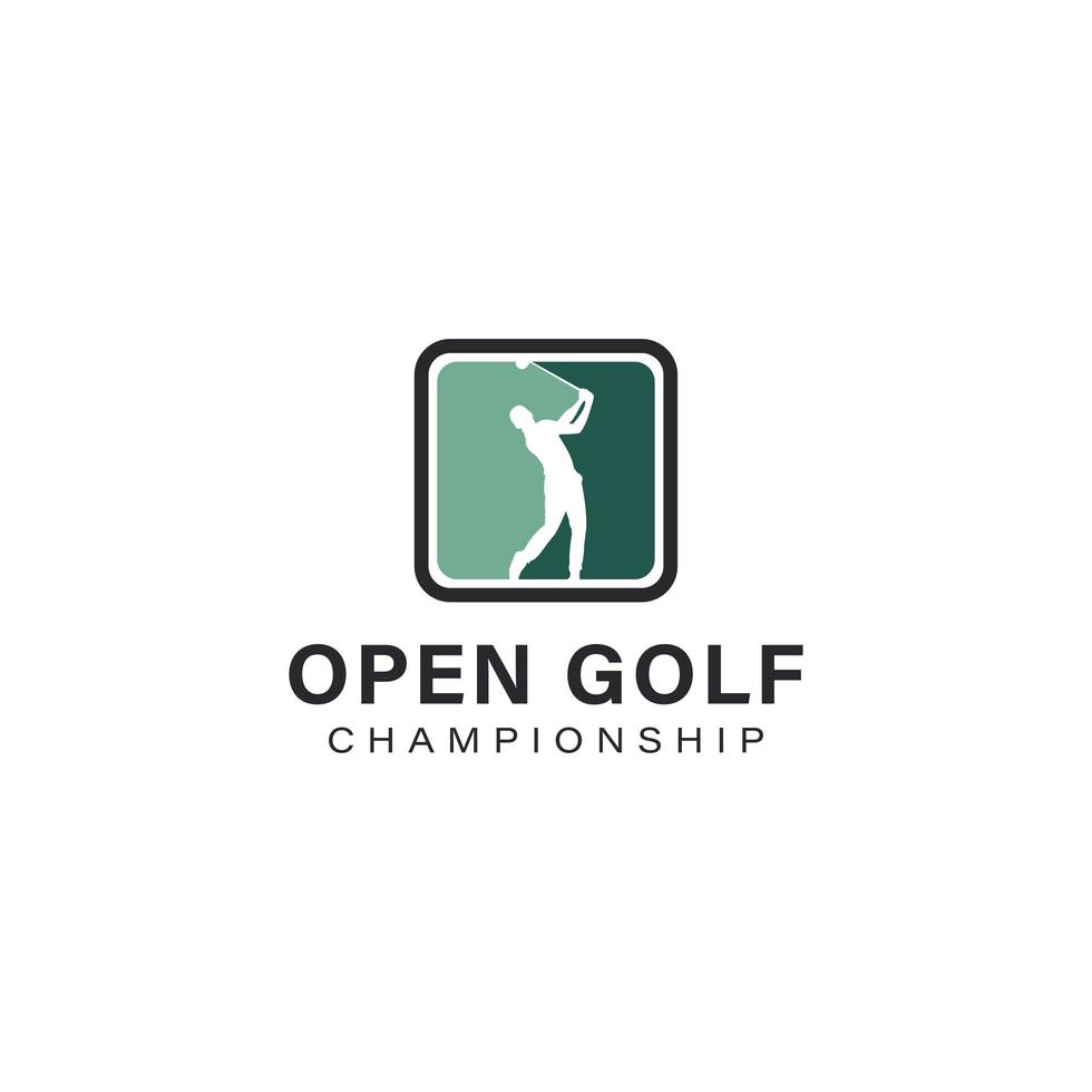 golf logo mall design vektor ikon illustration.