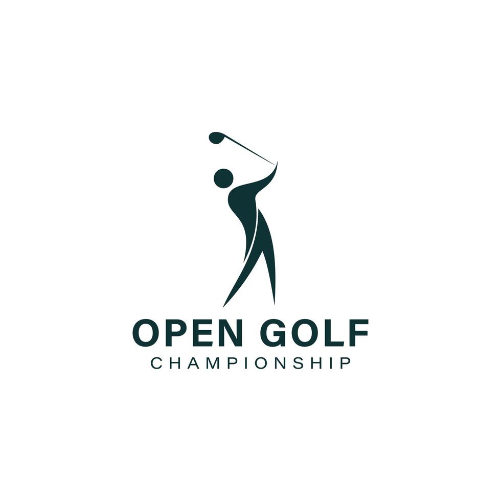 golf logo mall design vektor ikon illustration, sport logotyp