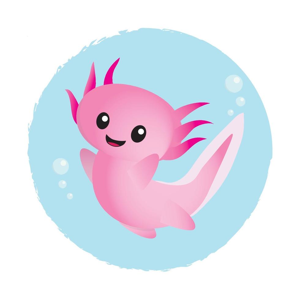 glad tecknad axolotl vektor