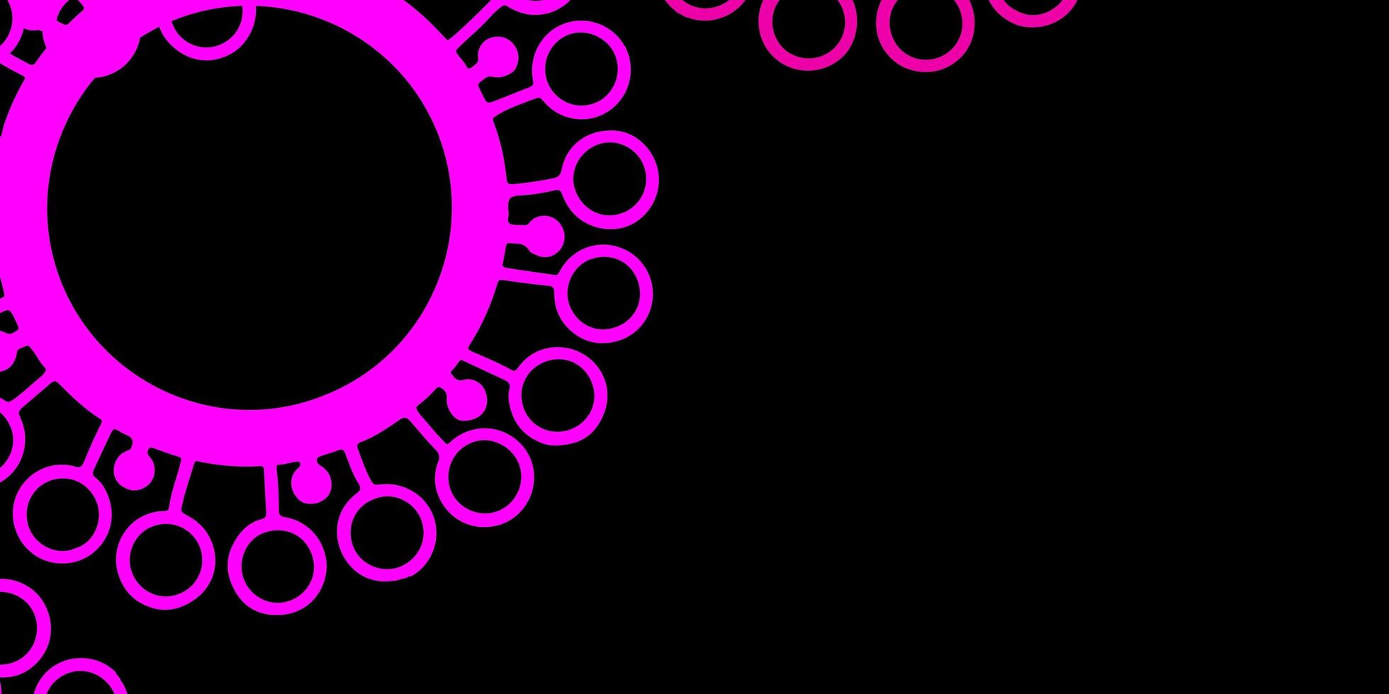mörk lila, rosa vektormall med influensatecken. vektor