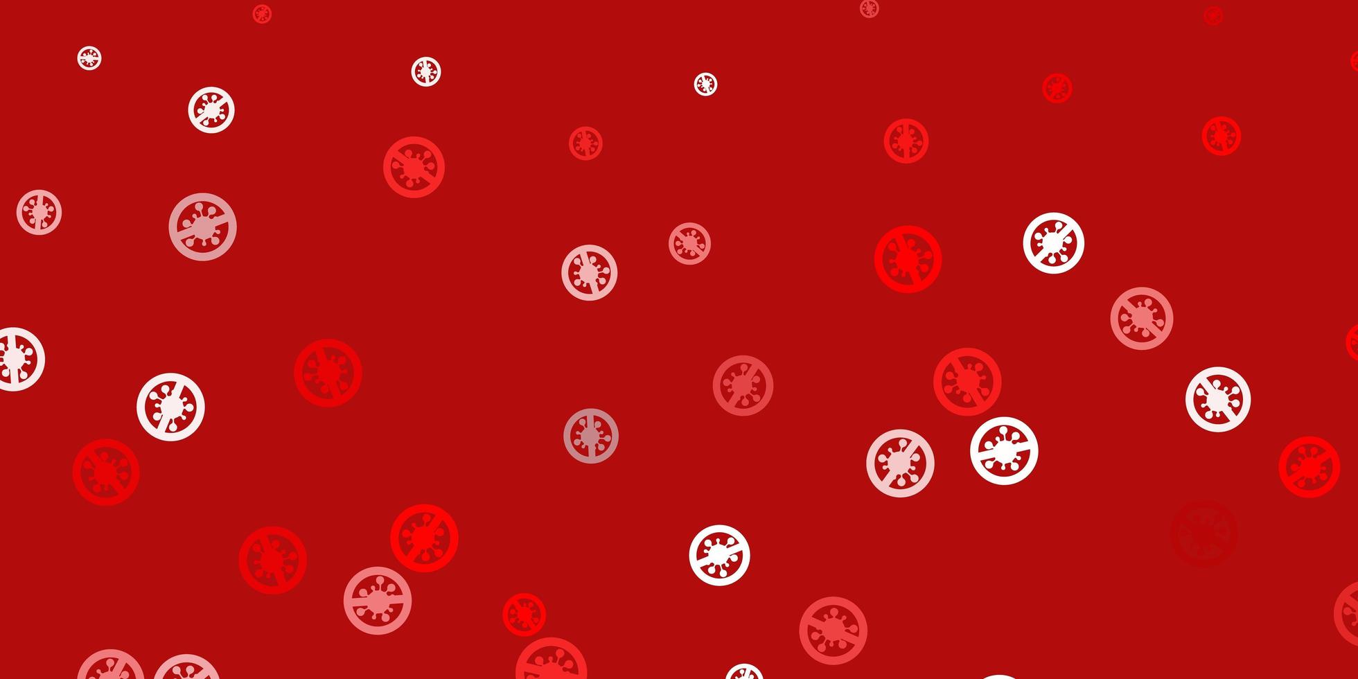 ljusröd vektor bakgrund med virussymboler.
