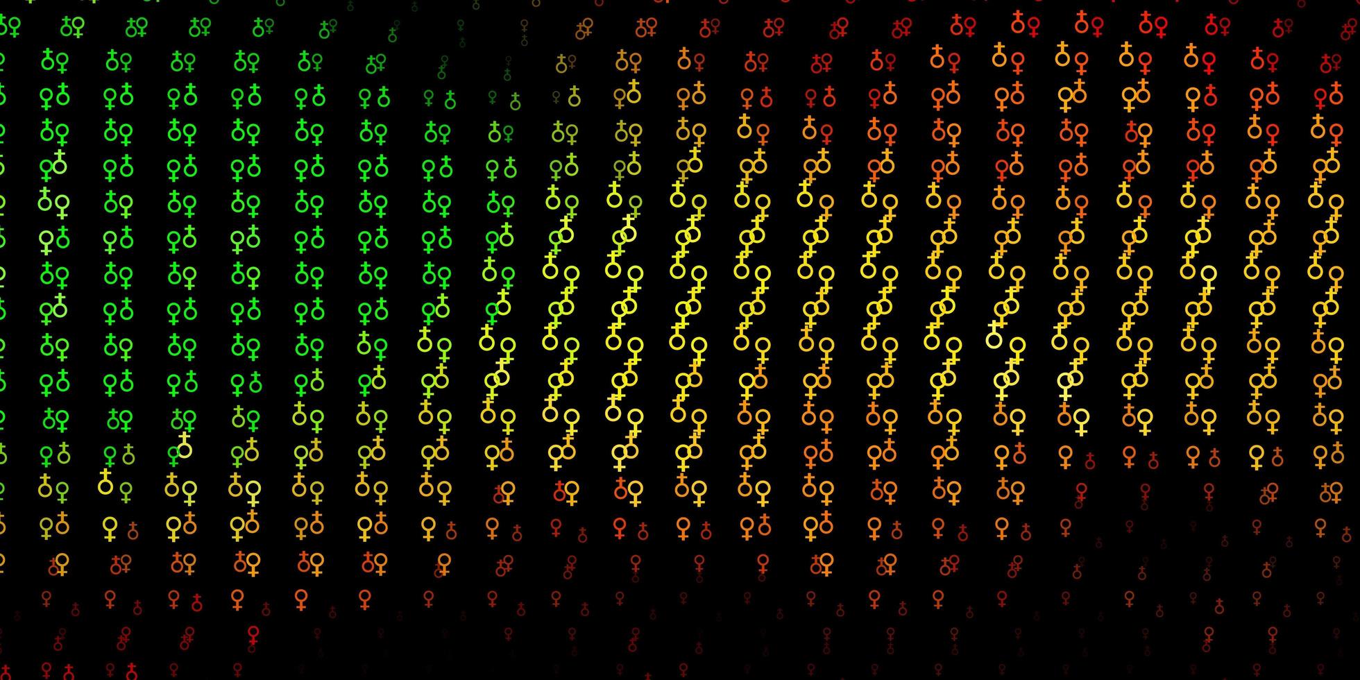 dunkelgrüne, gelbe Vektorschablone mit esoterischen Zeichen. vektor