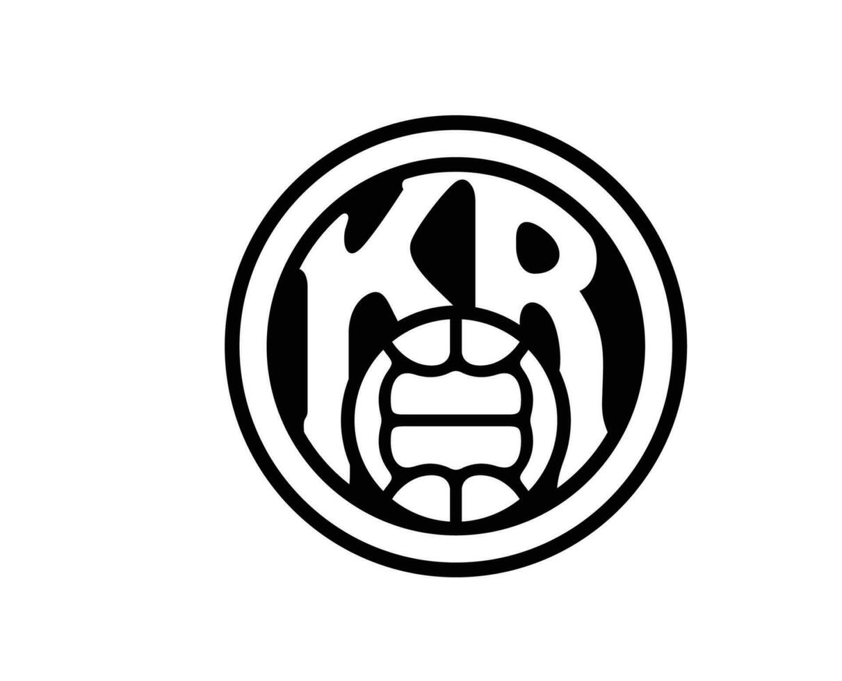 kr Reykjavik Verein Logo Symbol schwarz Island Liga Fußball abstrakt Design Vektor Illustration