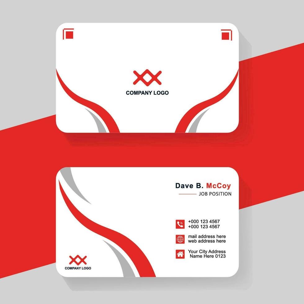 modern röd företag kort design mall. vektor