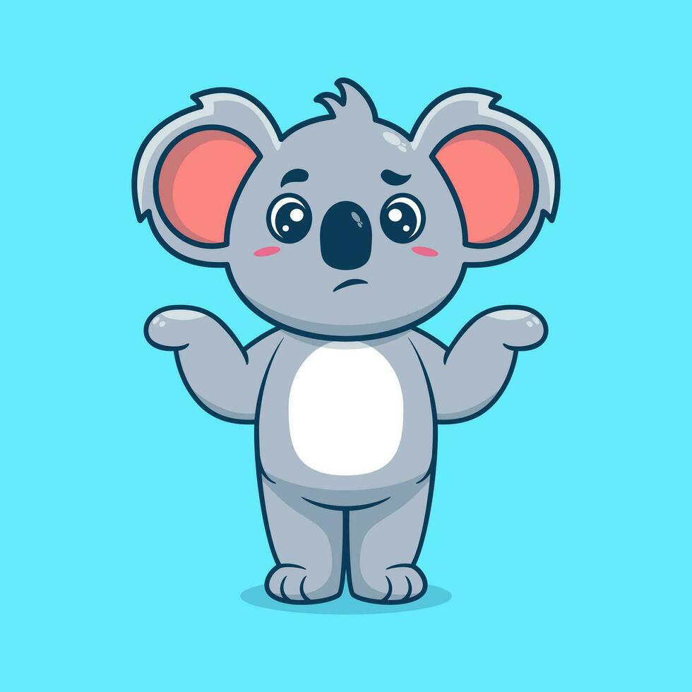 söt koala förvirrad tecknad serie vektor ikon illustration
