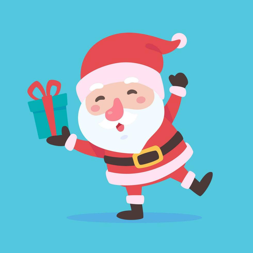 Santa claus und Geschenk Kisten Weihnachten Karte dekorativ Elemente vektor