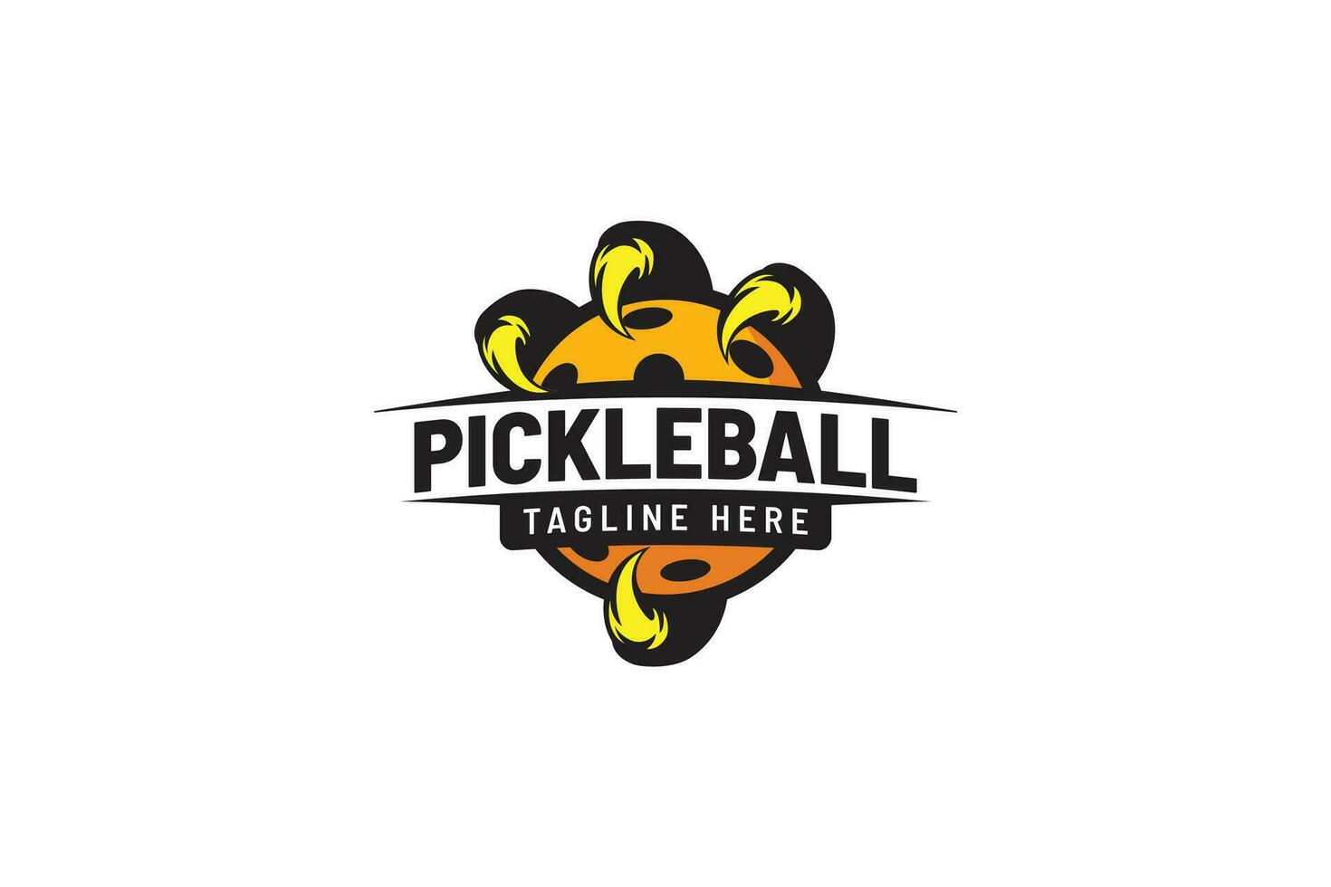 Pickleball Logo mit ein Kombination von ein Ball und Adler Krallen zum Pickleball Verein, Turnier, Ausbildung, usw. vektor