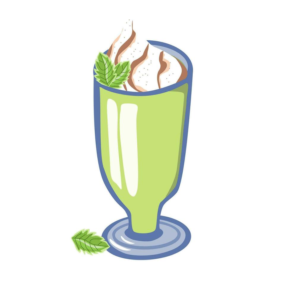 mynta cocktail i en glas på en vit bakgrund vektor