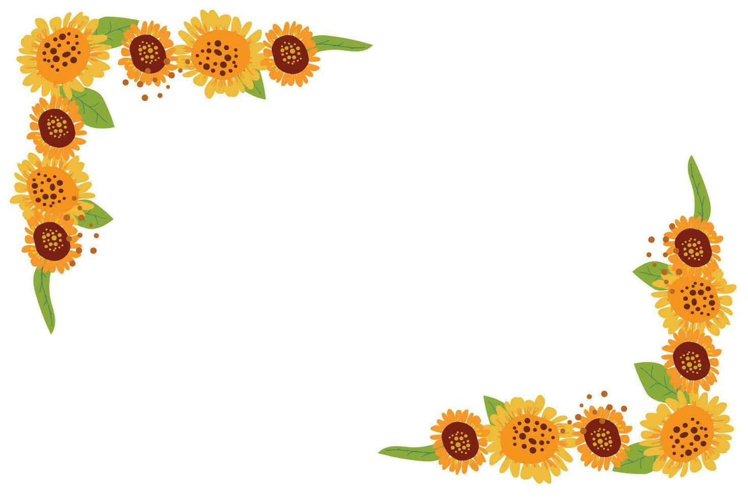 Ecke Rand von Sommer, Herbst Sonnenblume Blumen vektor