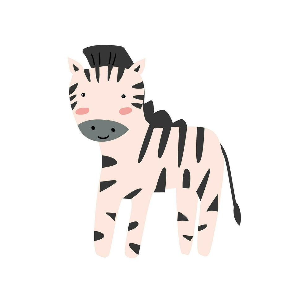 süß Tier von Afrika Zebra im skandinavisch Stil vektor