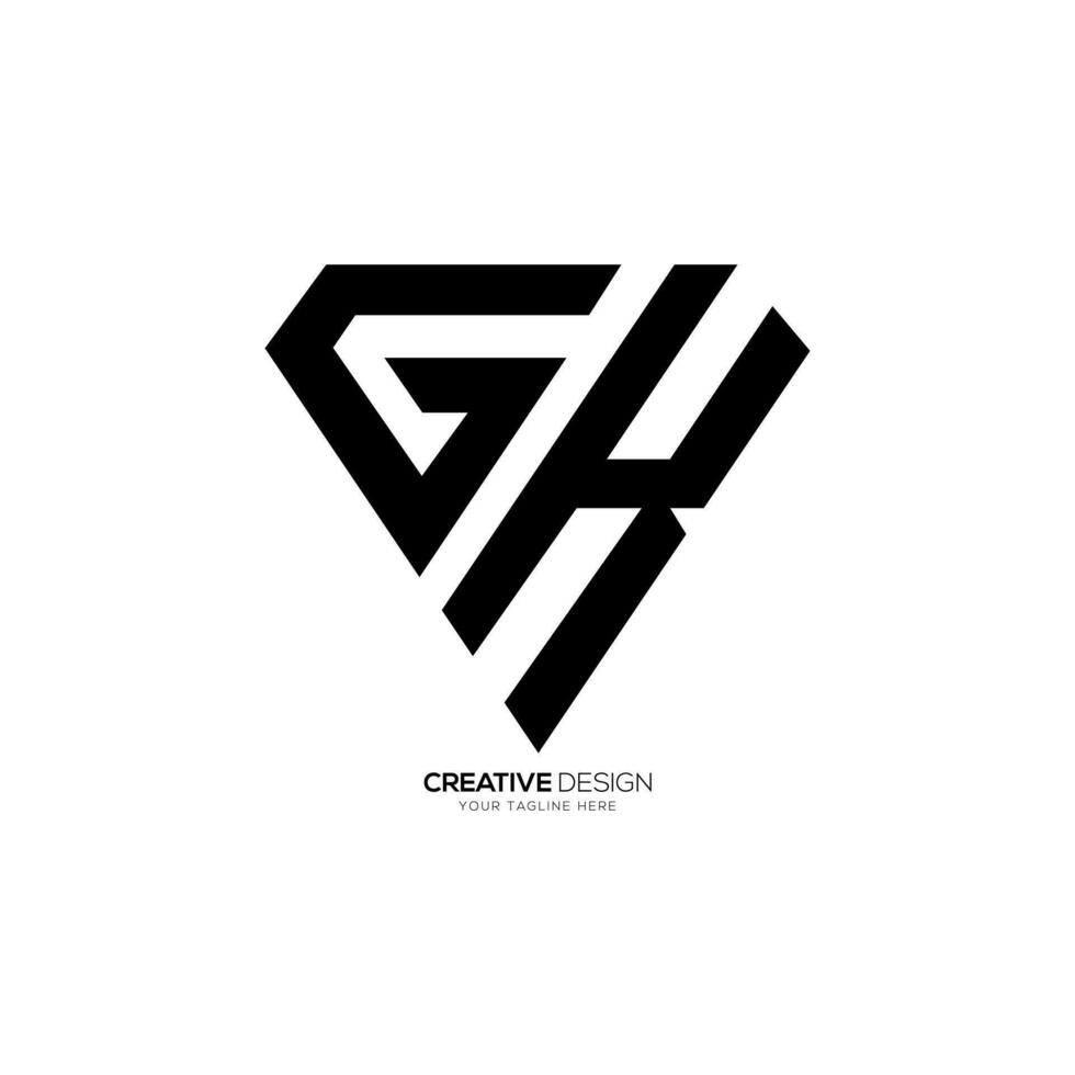 modern Dreieck Brief G k v mit Diamant gestalten einzigartig Monogramm abstrakt Logo Design vektor