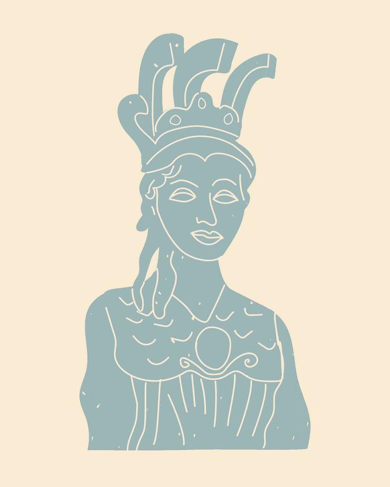 marmor statyer av grekisk kvinna gudar athena vektor