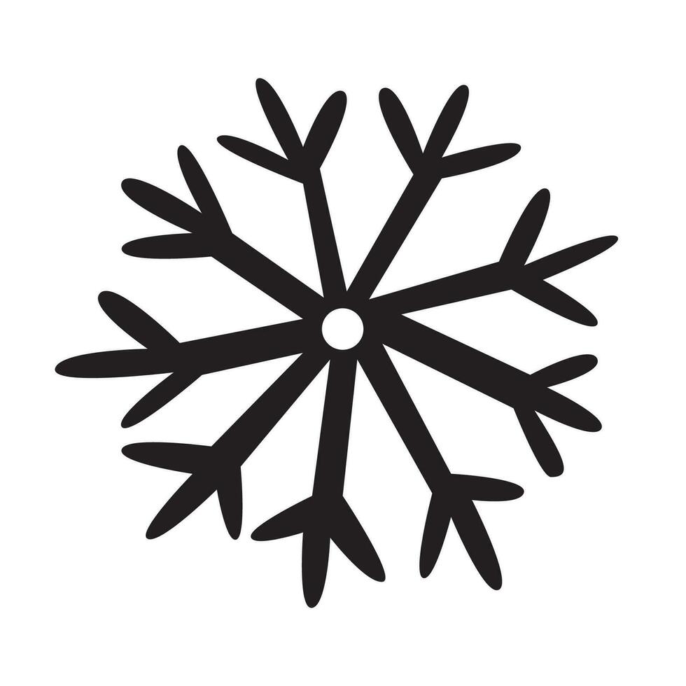 süß schwarz Flocke Symbol zum Weihnachten Gruß Karte vektor