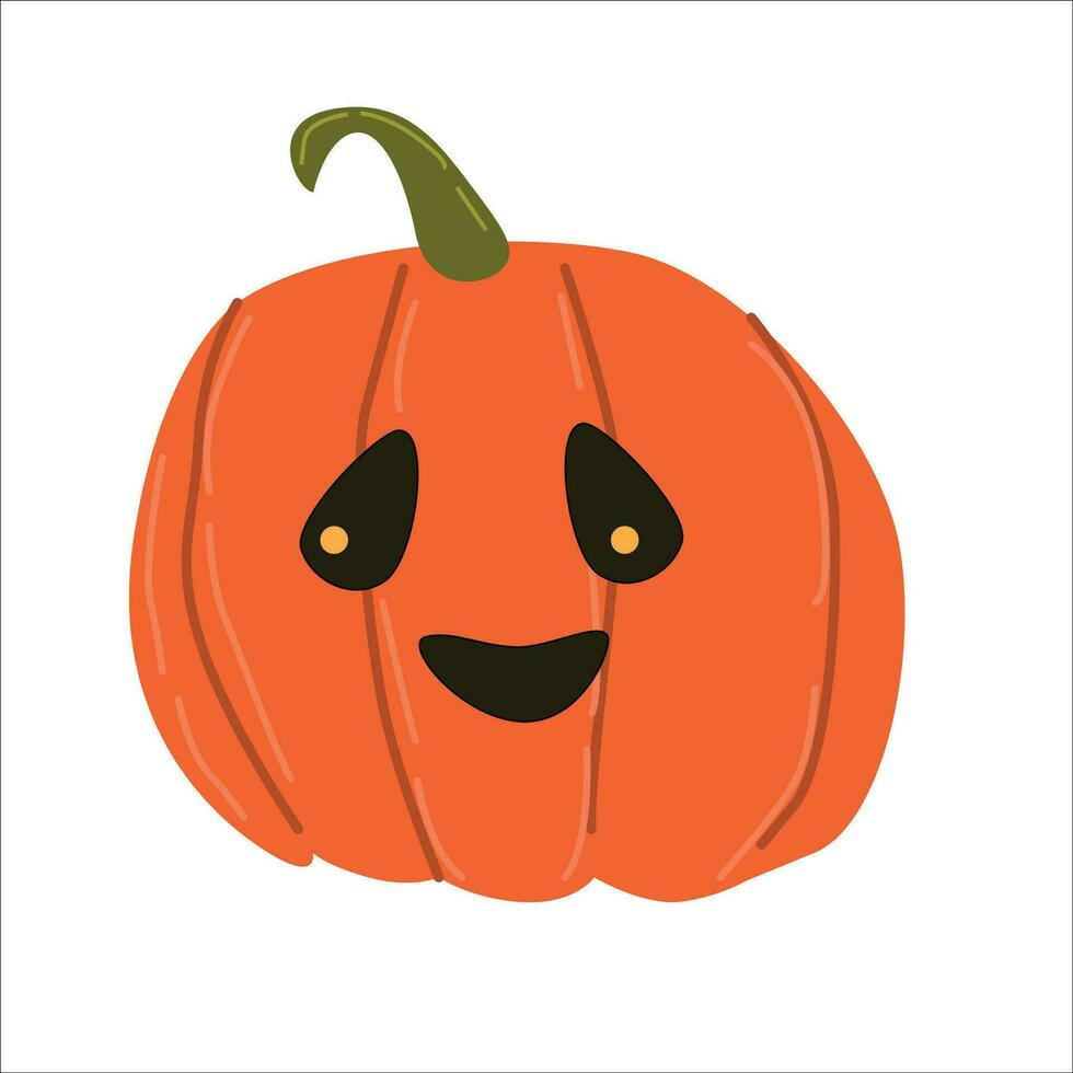 Lycklig halloween karaktär pumkin söt ansikte vektor