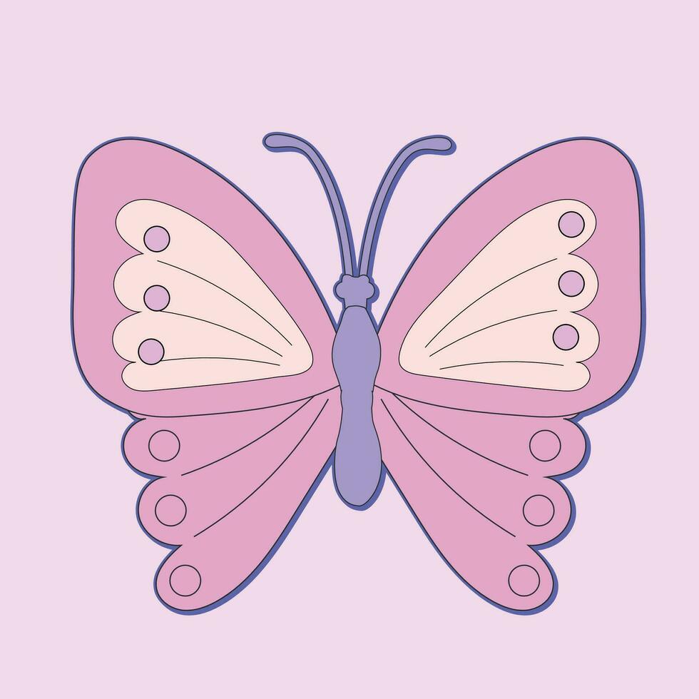 Schmetterling elegant mit Rosa Farbe Design. süß von Feiertage, Frühling oder Sommer, Feier Dekor, Clip Art zum Karten, Banner, Frühling Dekoration, süß Insekt vektor