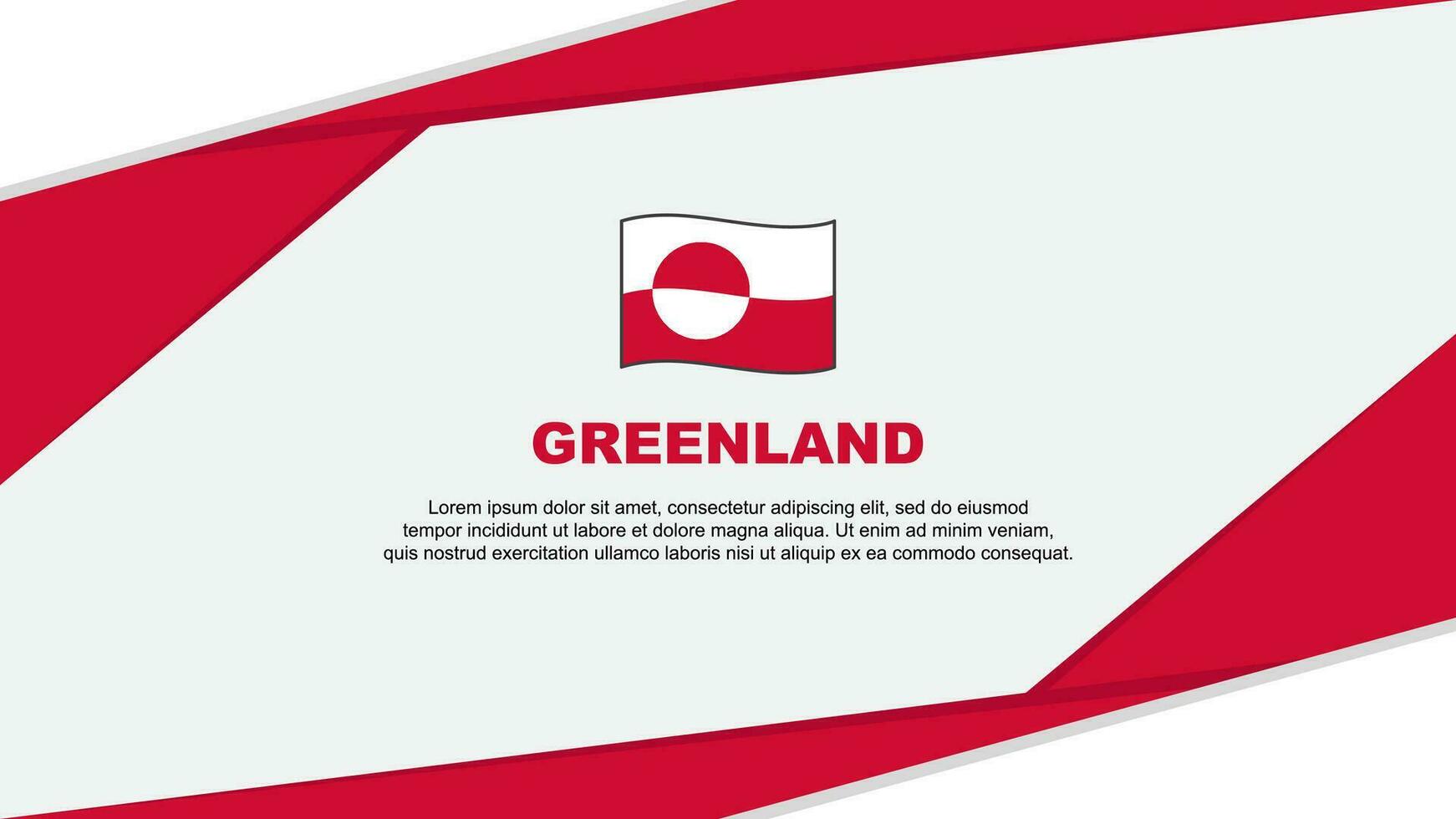 Grönland flagga abstrakt bakgrund design mall. Grönland oberoende dag baner tecknad serie vektor illustration. Grönland
