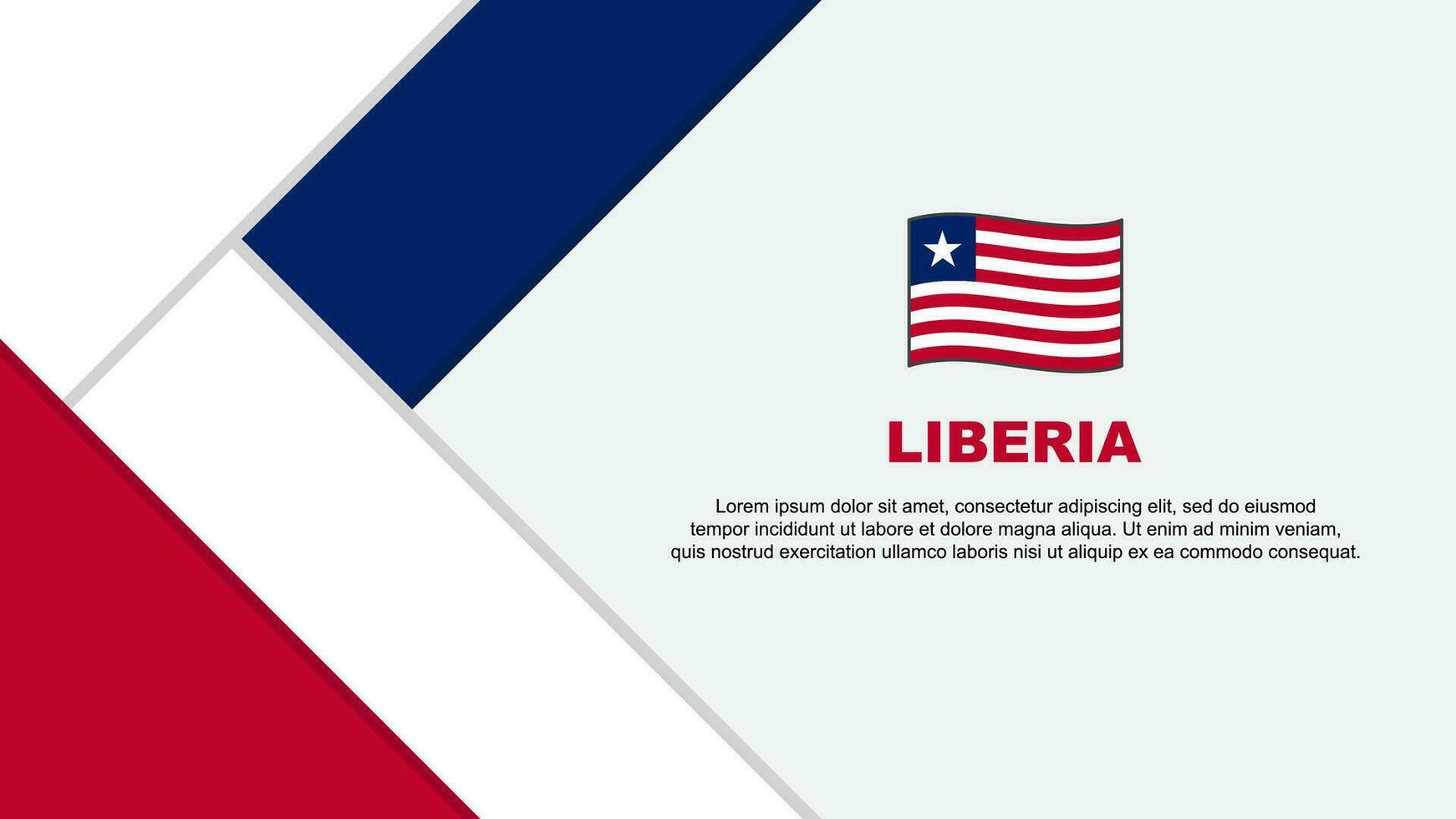 Liberia Flagge abstrakt Hintergrund Design Vorlage. Liberia Unabhängigkeit Tag Banner Karikatur Vektor Illustration. Liberia Illustration