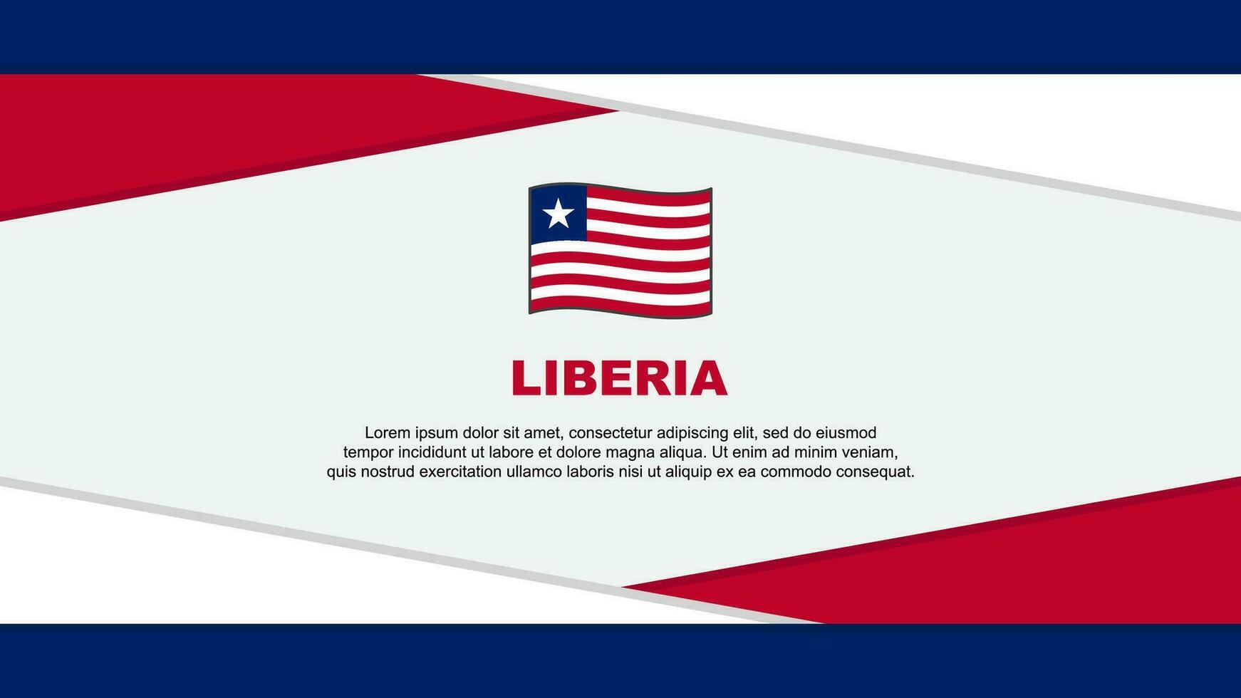 Liberia flagga abstrakt bakgrund design mall. Liberia oberoende dag baner tecknad serie vektor illustration. Liberia vektor