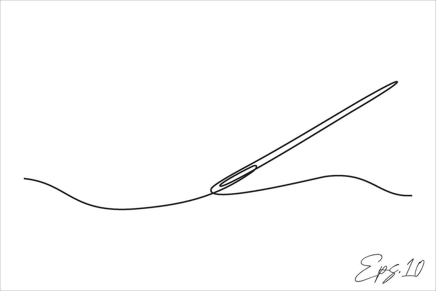 sömnad nål kontinuerlig linje vektor illustration