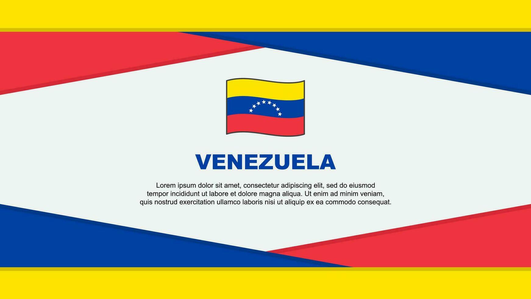 Venezuela Flagge abstrakt Hintergrund Design Vorlage. Venezuela Unabhängigkeit Tag Banner Karikatur Vektor Illustration. Venezuela Vektor