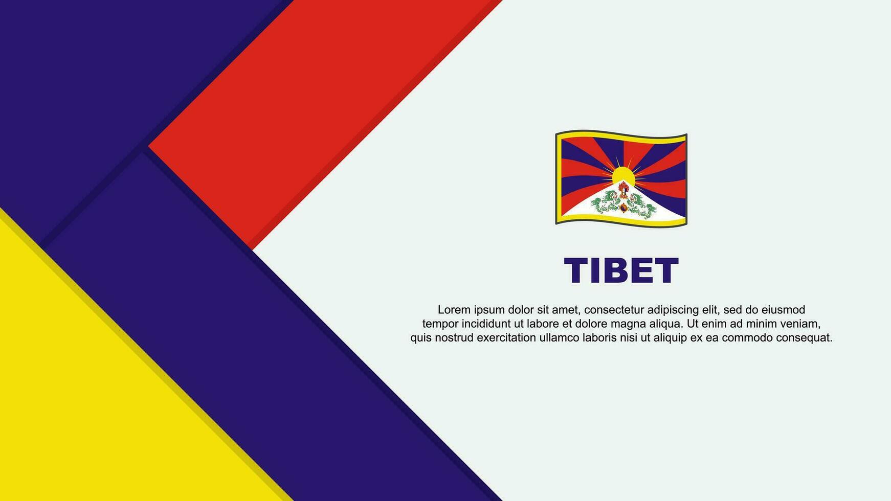 tibet flagga abstrakt bakgrund design mall. tibet oberoende dag baner tecknad serie vektor illustration. tibet illustration