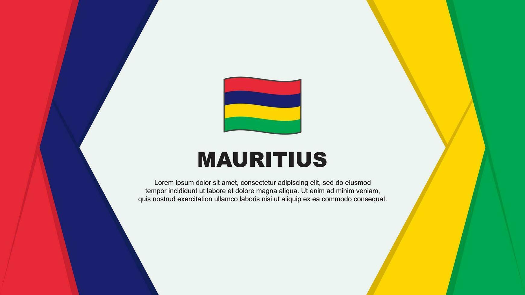 Mauritius Flagge abstrakt Hintergrund Design Vorlage. Mauritius Unabhängigkeit Tag Banner Karikatur Vektor Illustration. Mauritius Hintergrund