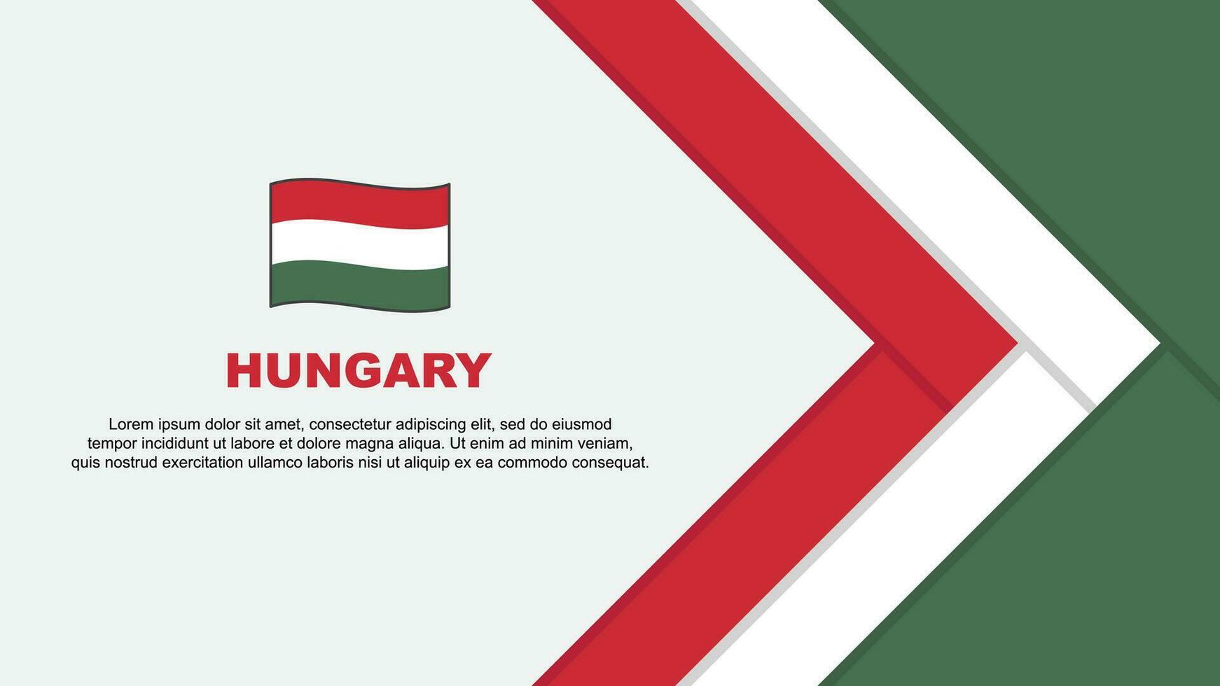 Ungarn Flagge abstrakt Hintergrund Design Vorlage. Ungarn Unabhängigkeit Tag Banner Karikatur Vektor Illustration. Ungarn Karikatur