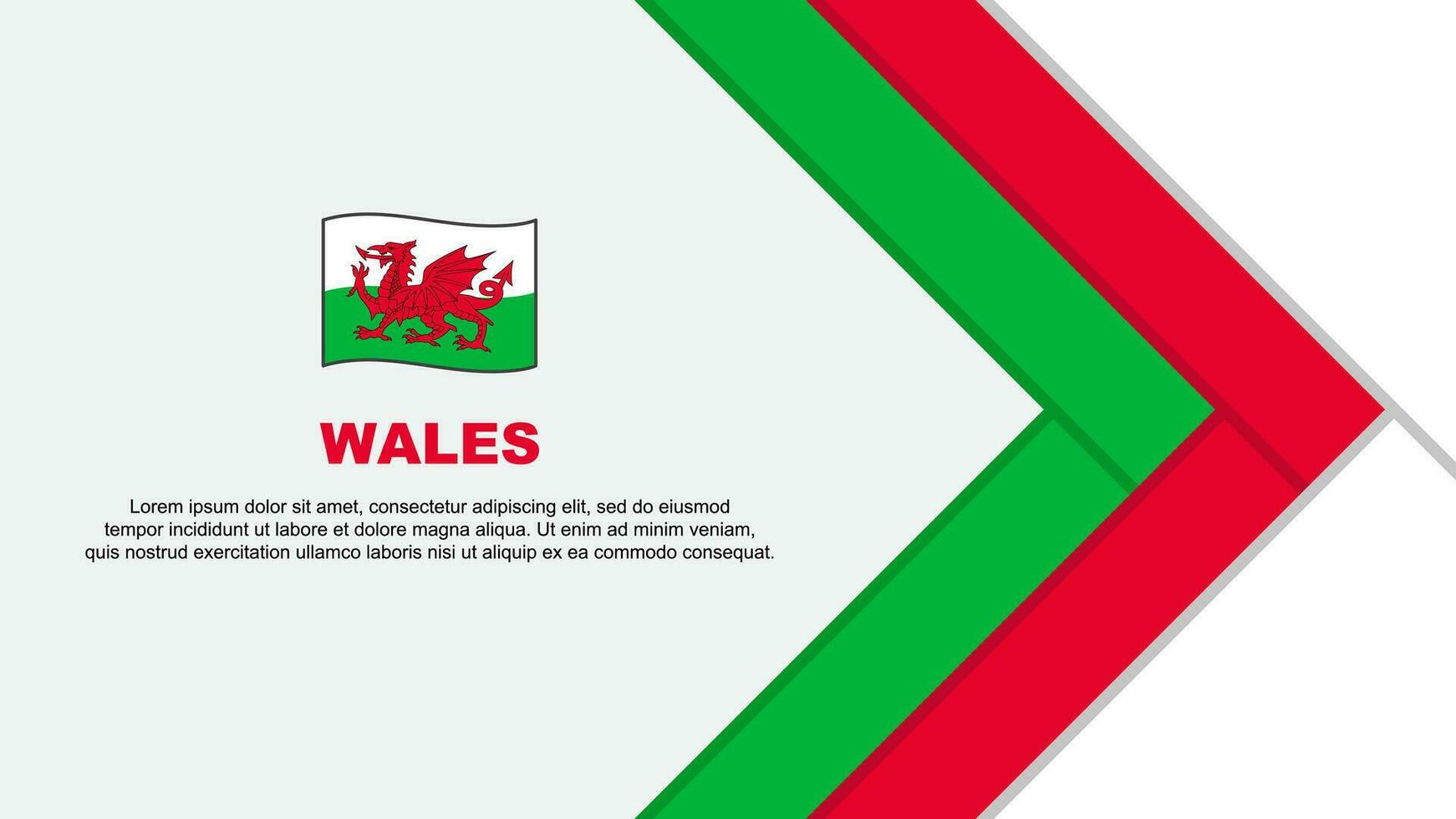 wales flagga abstrakt bakgrund design mall. wales oberoende dag baner tecknad serie vektor illustration. wales tecknad serie