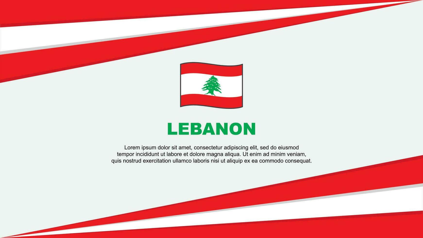 Libanon Flagge abstrakt Hintergrund Design Vorlage. Libanon Unabhängigkeit Tag Banner Karikatur Vektor Illustration. Libanon Design