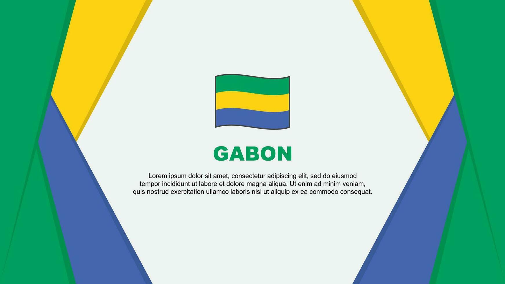 gabon Flagge abstrakt Hintergrund Design Vorlage. gabon Unabhängigkeit Tag Banner Karikatur Vektor Illustration. gabon Hintergrund