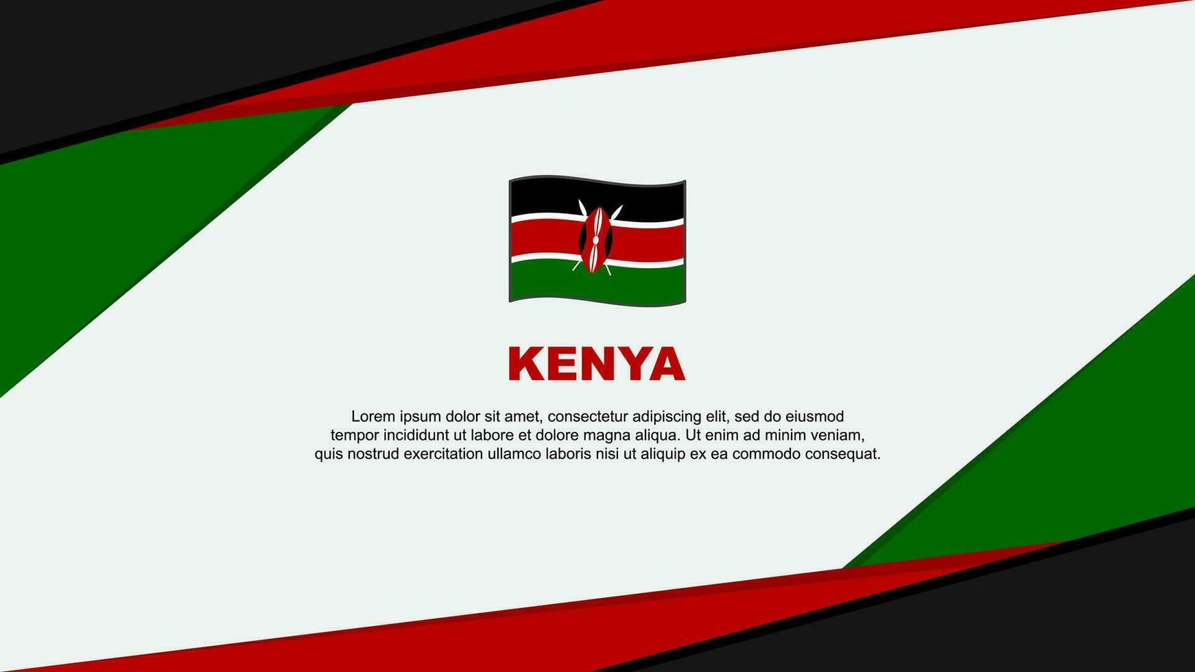 kenya flagga abstrakt bakgrund design mall. kenya oberoende dag baner tecknad serie vektor illustration. kenya