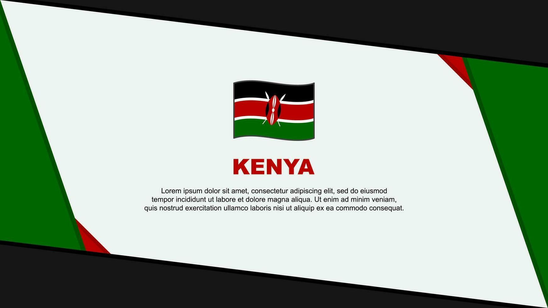 Kenia Flagge abstrakt Hintergrund Design Vorlage. Kenia Unabhängigkeit Tag Banner Karikatur Vektor Illustration. Kenia Unabhängigkeit Tag